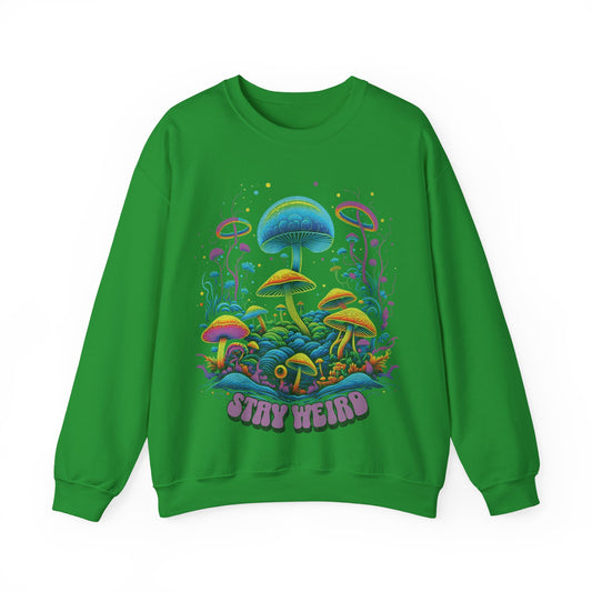 Stay Weird Sweatshirt. Colorful mushrooms Sweater, Psychedelic mushroom shirt, shroom lover shirt, shroom lover gift idea