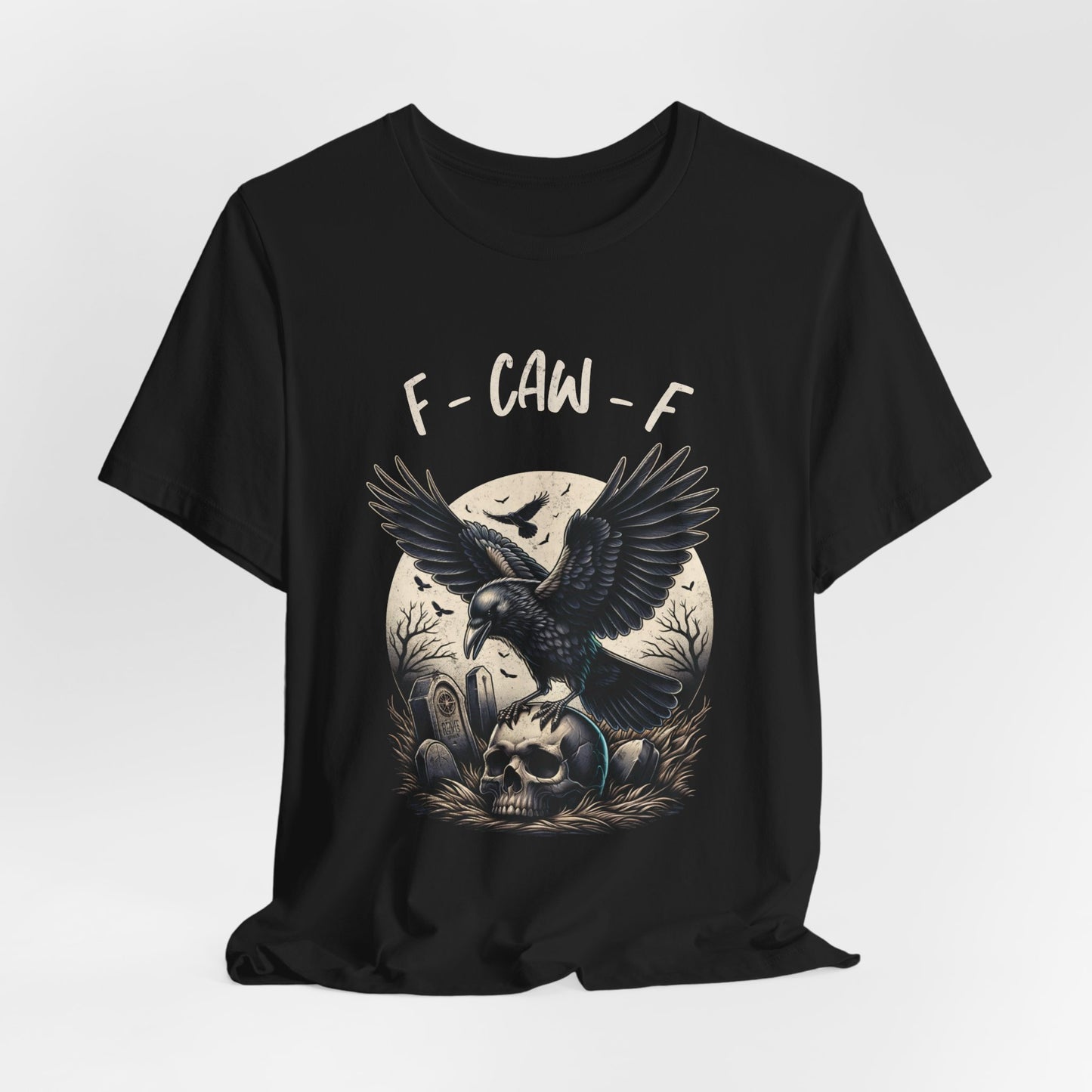 Funny Bird Shirt / f-caw-f black bird shirt / sassy bird tee shirt / mean crow t shirt / crow skull shirt design