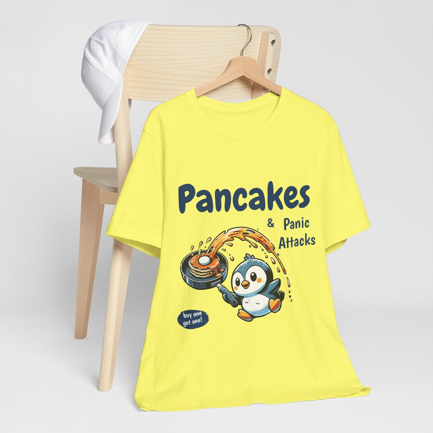 Pancakes and Panic Attacks Shirt, Funny Mental Health Shirt, Pancake Shirt Gift, Penguin Pancake Shirt, Buy one get one Panic Attack