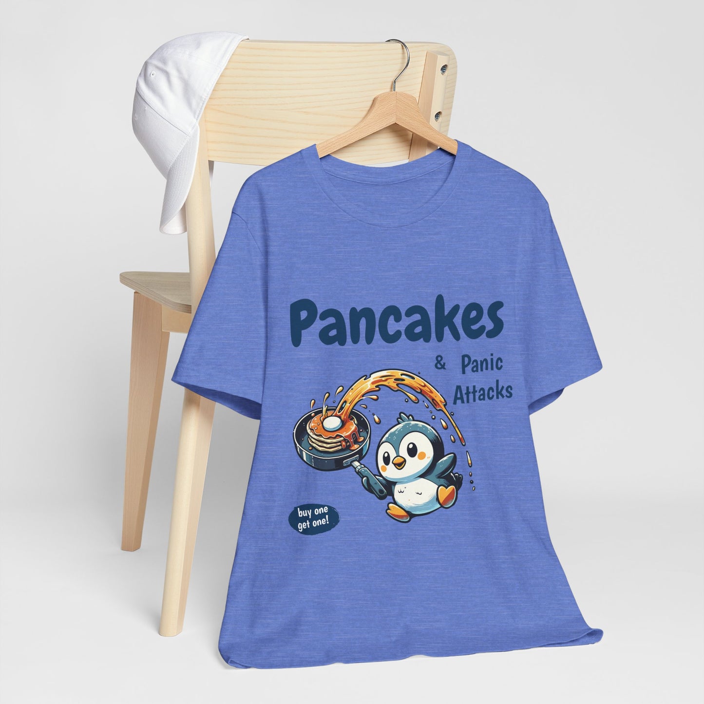 Pancakes and Panic Attacks Shirt, Funny Mental Health Shirt, Pancake Shirt Gift, Penguin Pancake Shirt, Buy one get one Panic Attack