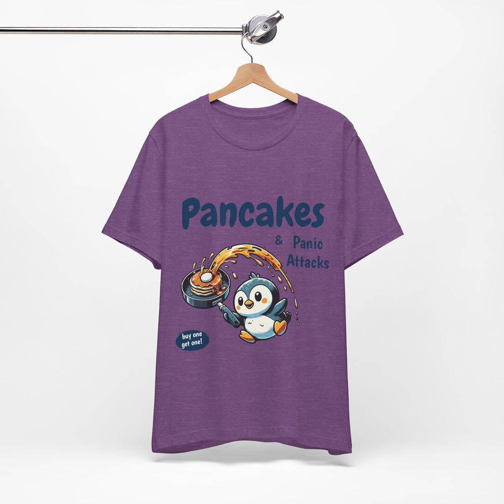 Pancakes and Panic Attacks Shirt, Funny Mental Health Shirt, Pancake Shirt Gift, Penguin Pancake Shirt, Buy one get one Panic Attack