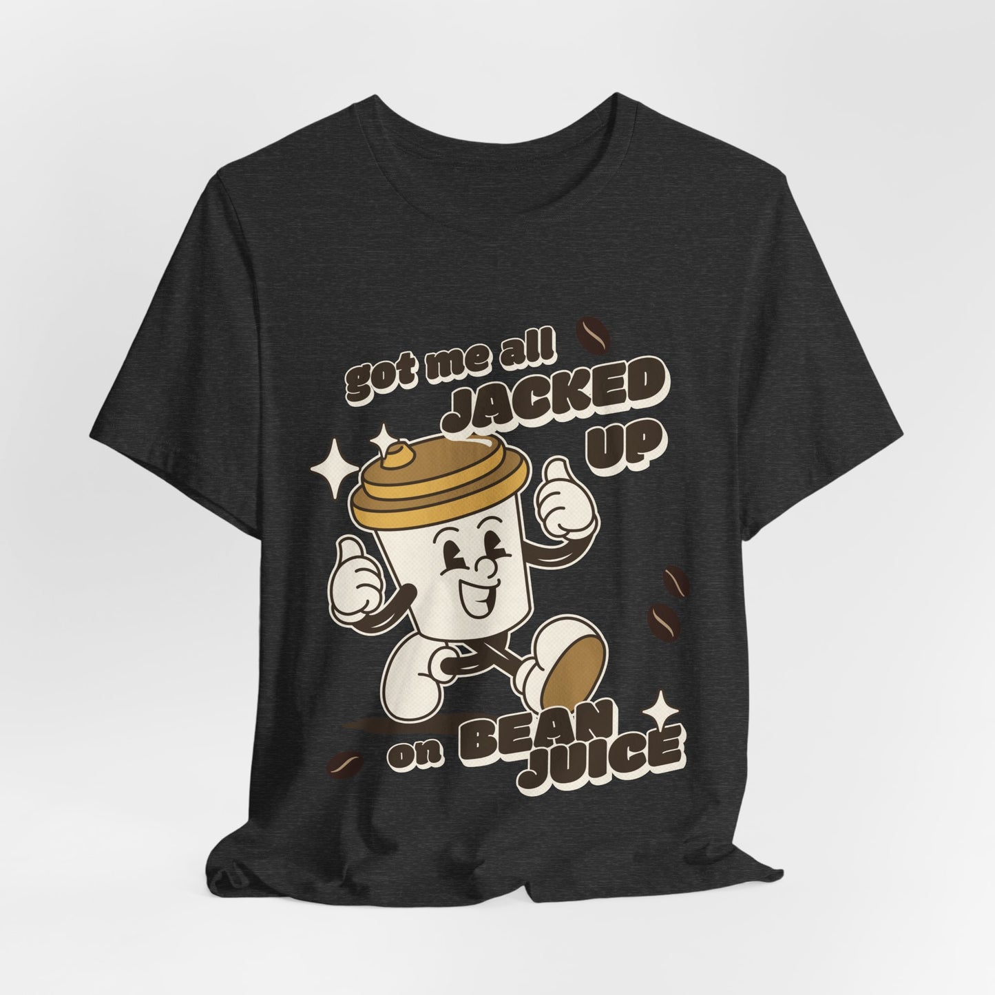 Funny Coffee Lover Shirt / Jacked Up on Bean Juice / Coffee Tee Shirt / Sassy Coffee Addict Gift / Caffeine Lover / Bean Juice