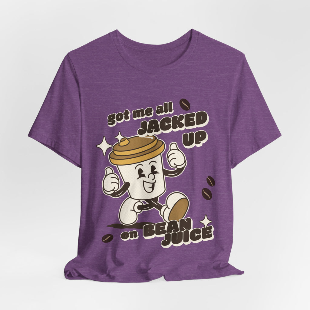 Funny Coffee Lover Shirt / Jacked Up on Bean Juice / Coffee Tee Shirt / Sassy Coffee Addict Gift / Caffeine Lover / Bean Juice