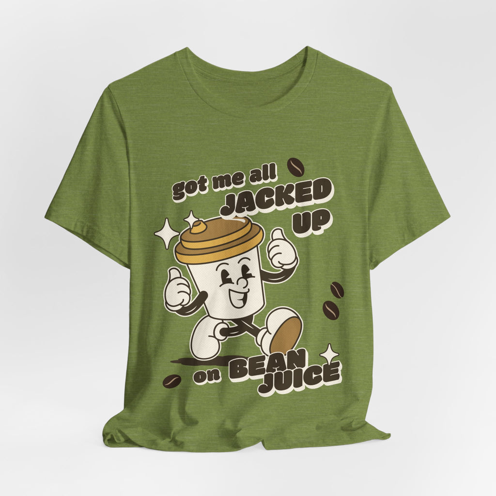Funny Coffee Lover Shirt / Jacked Up on Bean Juice / Coffee Tee Shirt / Sassy Coffee Addict Gift / Caffeine Lover / Bean Juice