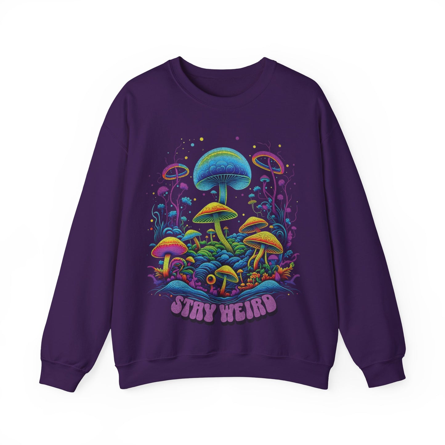 Stay Weird Sweatshirt. Colorful mushrooms Sweater, Psychedelic mushroom shirt, shroom lover shirt, shroom lover gift idea