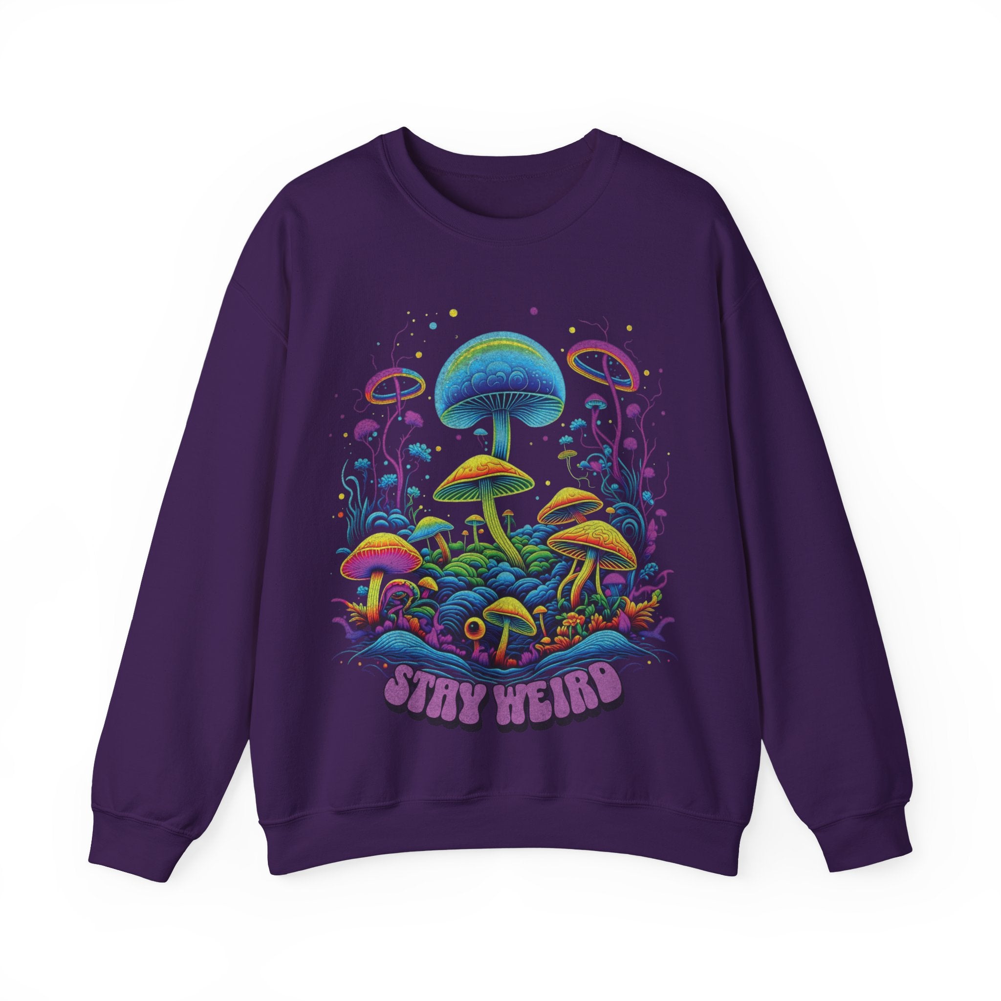 Stay Weird Sweatshirt, Colorful mushrooms Sweater, Graphic Sweatshirt, Psychedelic mushroom shirt, shroom lover shirt, shroom lover gift idea