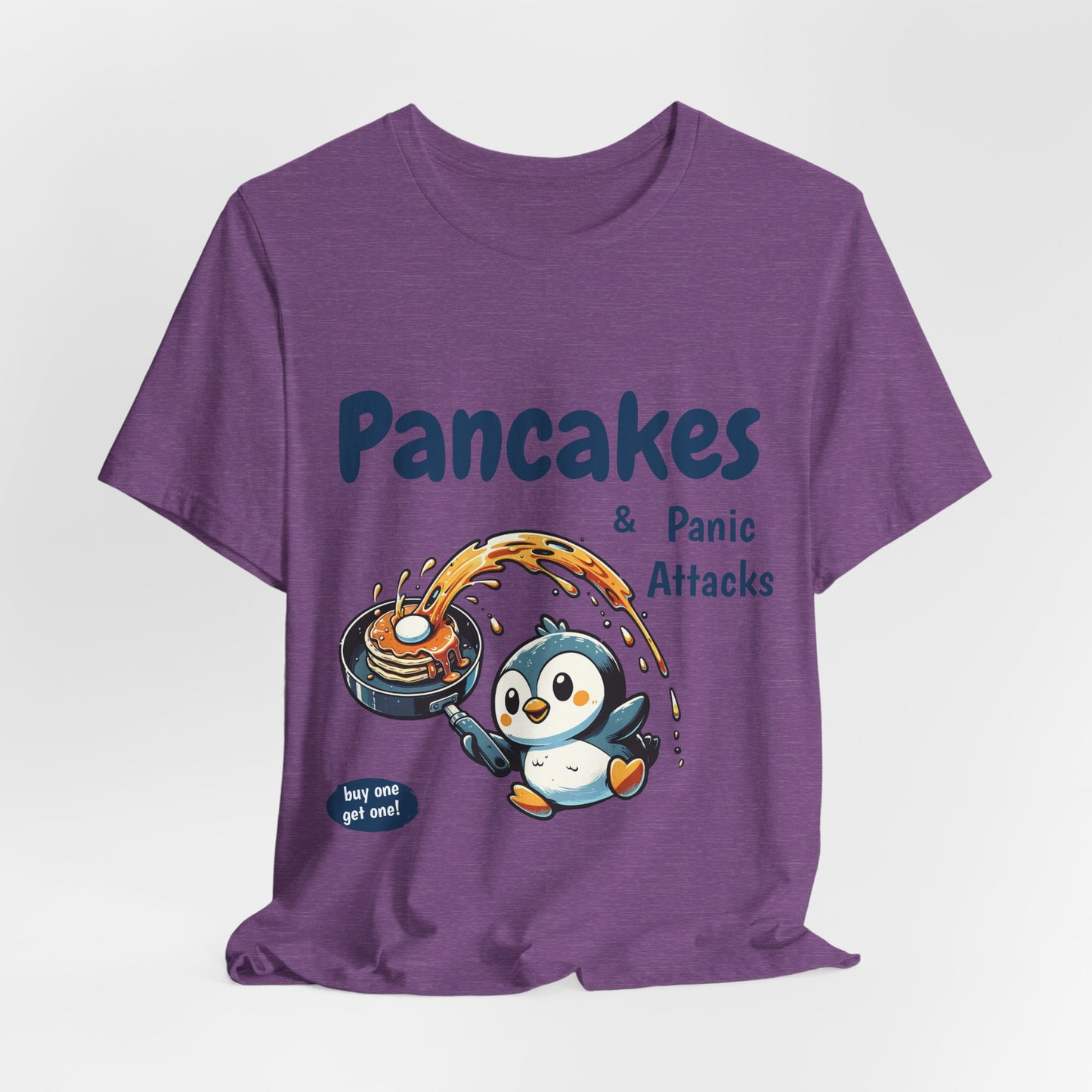 Pancakes and Panic Attacks Shirt, Funny Mental Health Shirt, Pancake Shirt Gift, Penguin Pancake Shirt, Buy one get one Panic Attack